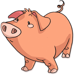 funny pig clipart cartoon